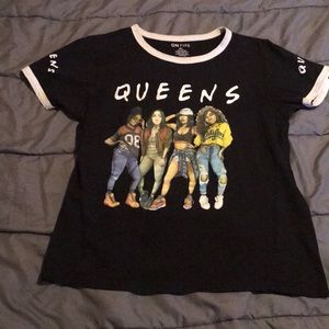 Black and white shirt with colored image